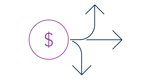 Money with arrows